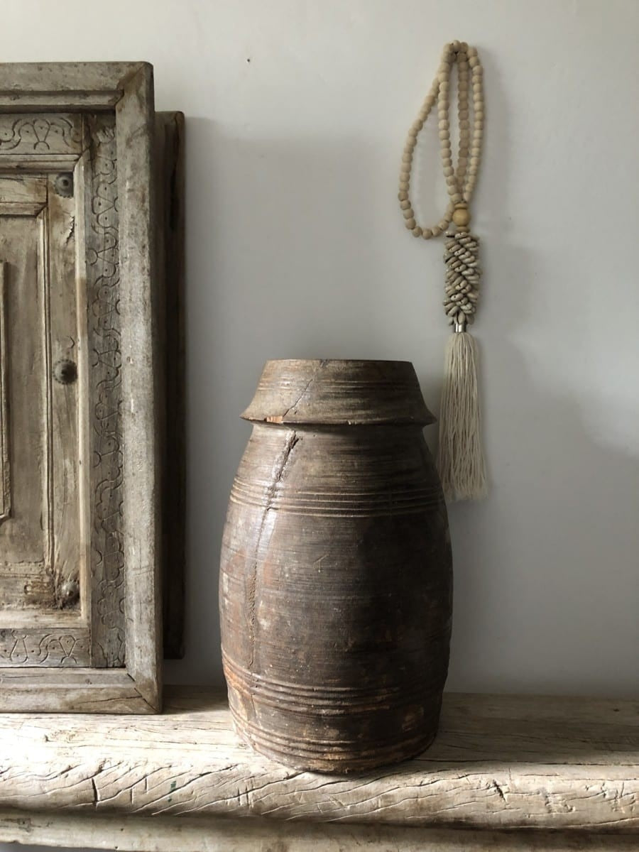 Solid Wooden Oil Pot Rania Natural 38cm XL