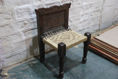 Indian Solid Wood Pida Chair Black