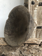 Indian Wooden Mortar Bowl Natural 28x28x25 cm