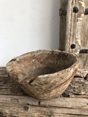 Indian Wooden Mortar Bowl Natural 25x25x12 cm