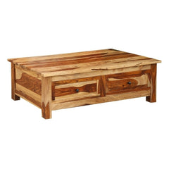 Two Tone Sheesham Wood 4 Drawer Rustic Coffee Table Samoa