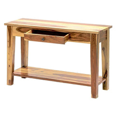 Dual Tone Wood Display Shelf 1 Drawer Rustic Sofa Console Table Samoa