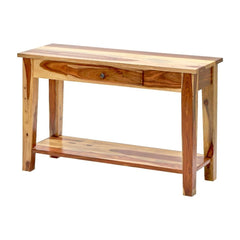 Dual Tone Wood Display Shelf 1 Drawer Rustic Sofa Console Table Samoa