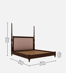 Shanti Surprise Solid Wood King Size Bed in Tubbaq Finish