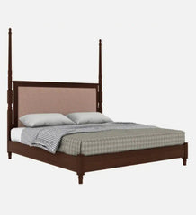 Shanti Surprise Solid Wood King Size Bed in Tubbaq Finish