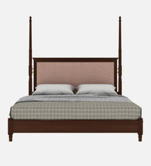 Shanti Surprise Solid Wood King Size Bed in Tubbaq Finish