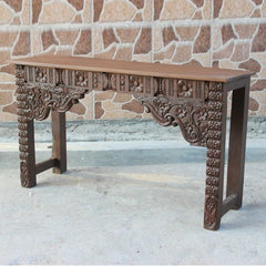 Antique Indian carved chocolate Brown Console Hall Table