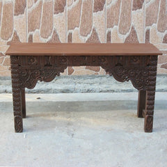 Antique Indian carved chocolate Brown Console Hall Table