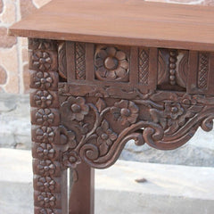 Antique Indian carved chocolate Brown Console Hall Table