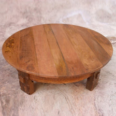 Tribal Grinder Round Coffee Table Honey