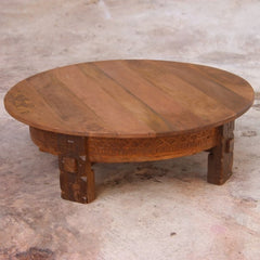 Tribal Grinder Round Coffee Table Honey