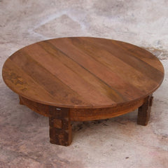 Tribal Grinder Round Coffee Table Honey