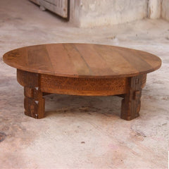 Tribal Grinder Round Coffee Table Honey