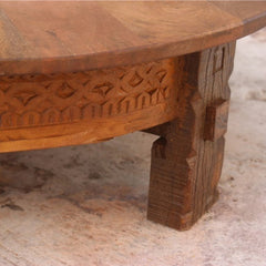 Tribal Grinder Round Coffee Table Honey