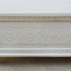 Hand Carved Floral Blanket Box White B