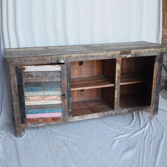 SALVAGE Shutter Reclaimed Wood Tv Unit Multicolour 155x40x75cm