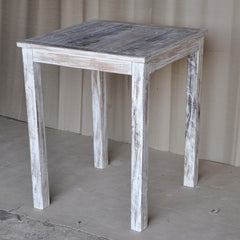 Corso Reclaimed & Mango Wood Square Bar Table High Table White 80x80cm