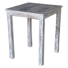 Corso Reclaimed & Mango Wood Square Bar Table High Table White 80x80cm