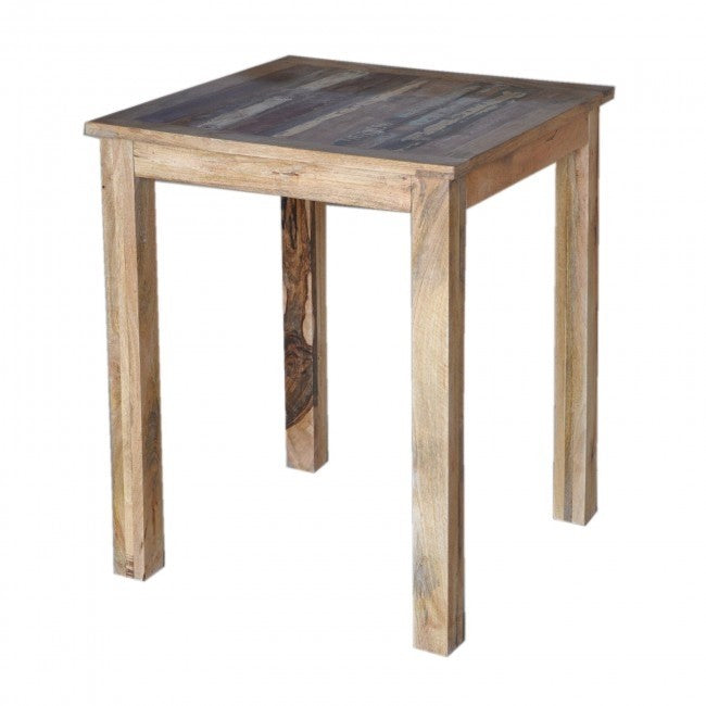 Corso Reclaimed & Mango Wood Square Bar Table High Table Natural 80x80cm