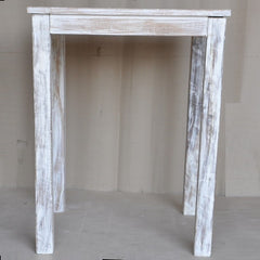 Corso Reclaimed & Mango Wood Square Bar Table High Table White 80x80cm