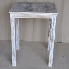 Corso Reclaimed & Mango Wood Square Bar Table High Table White 80x80cm