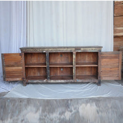 SALVAGE Shutter Reclaimed Wood Tv Unit Multicolour 155x40x75cm