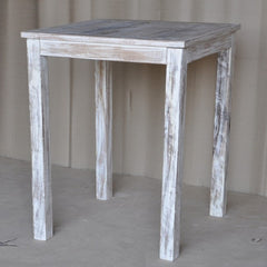 Corso Reclaimed & Mango Wood Square Bar Table High Table White 80x80cm