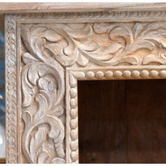 Hand Carved Console Table Whitewash