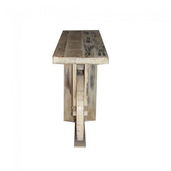 Contemporary Shabby Chic Timber Unique Wheel Design Hall Table