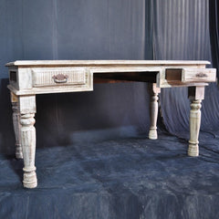 Antique Indian Carved Console Table White