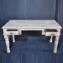 Antique Indian Carved Console Table White