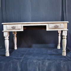 Antique Indian Carved Console Table White