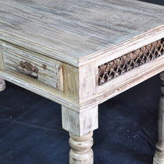 Antique Indian Carved Console Table White