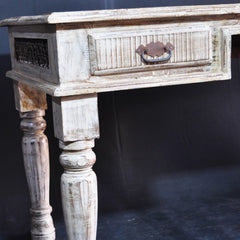 Antique Indian Carved Console Table White