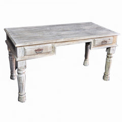 Antique Indian Carved Console Table White