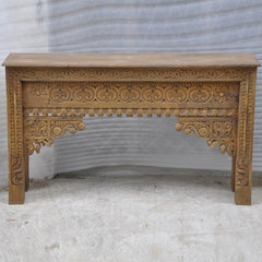 Antique Indian Carved Natural Console Table