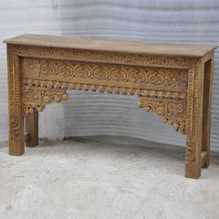 Antique Indian Carved Natural Console Table