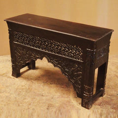 Mehrab Carved Console Table Chocolate Brown