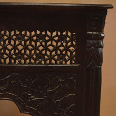 Mehrab Carved Console Table Chocolate Brown