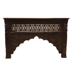 Mehrab Carved Console Table Chocolate Brown