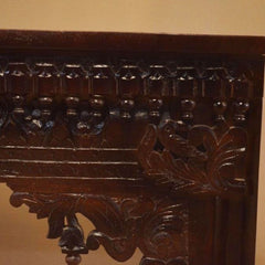 Hand Carved Console Table Chocolate Brown