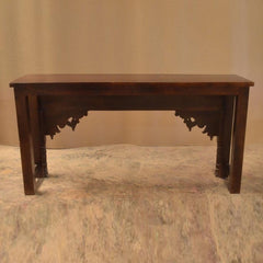 Hand Carved Console Table Chocolate Brown