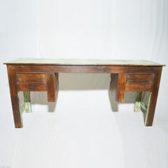 Indian Antique Hand Carved Green Hall Table