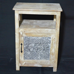 Contemporary Block Print Side Table