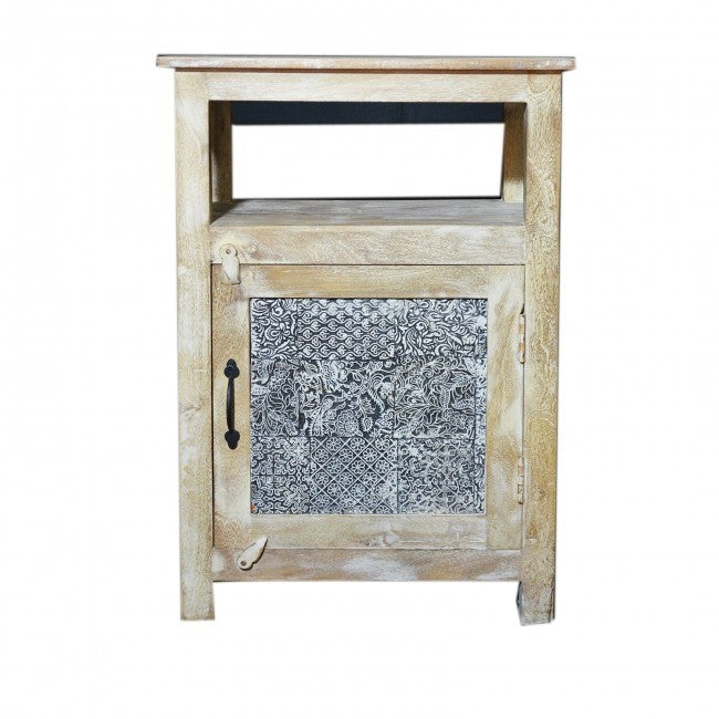 Contemporary Block Print Side Table