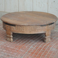 Tribal Grinder Round Small Coffee Table Natural