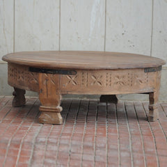 Tribal Grinder Round Small Coffee Table Natural