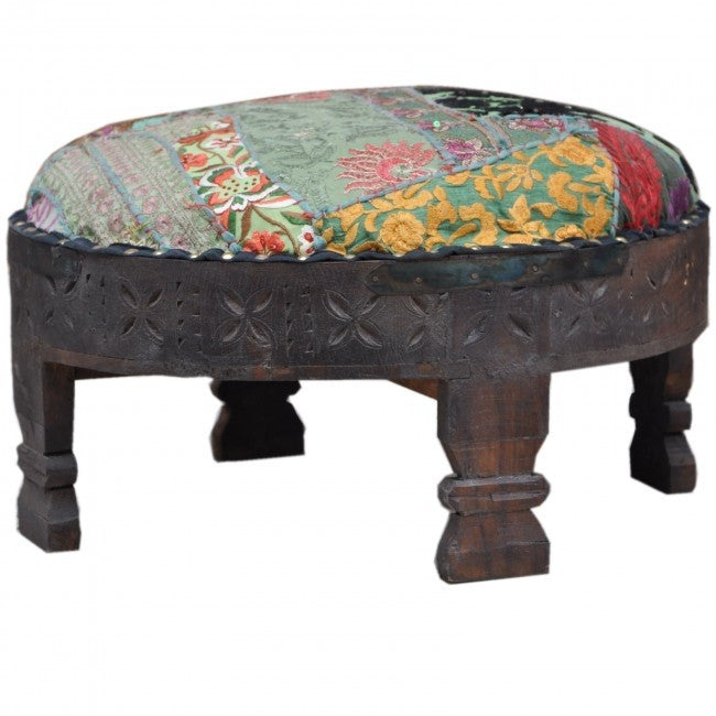 Tribal Grinder Round Small Ottoman