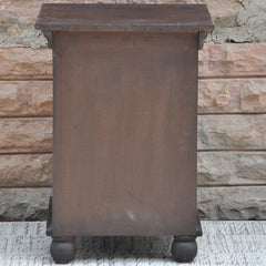 Hand Carved Wooden Bedside Brown