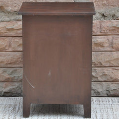 Hand Carved Wooden French Bedside Brown